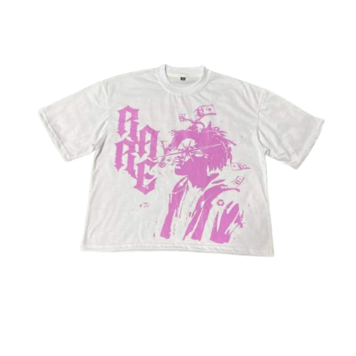 WHITE/PINK CASH TEE